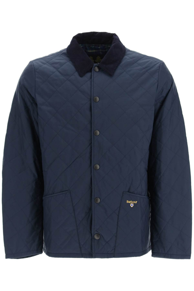 Barbour Saltire Crested Herron Quilted Jacket Navy In Blue