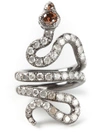LOREE RODKIN GOLD AND DIAMOND PAVÉ COILED SNAKE PINKY RING,LR196110855638