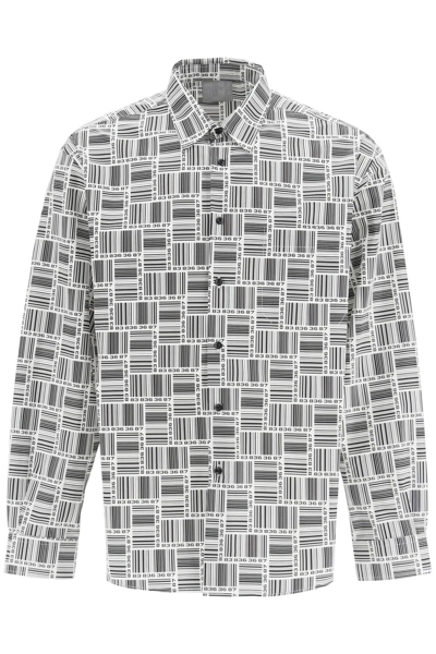 Vtmnts All-over Barcode Print Shirt In Black,white