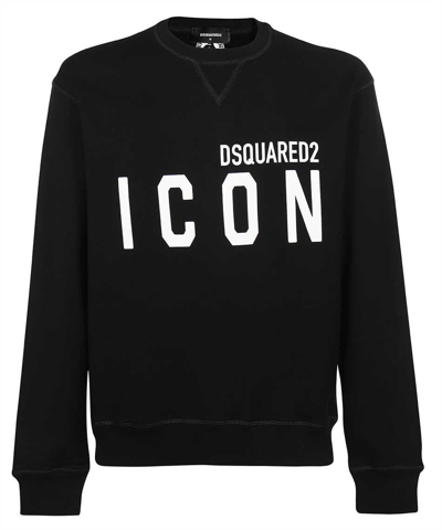Dsquared2 Cotton Icon Logo Sweatshirt In Black