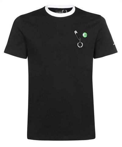 Fred Perry Contrast Rib Slim Fit T-shirt In Black