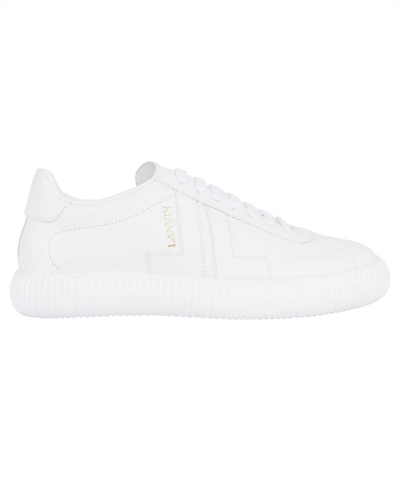 Lanvin Glen Leather Low-top Sneakers In White