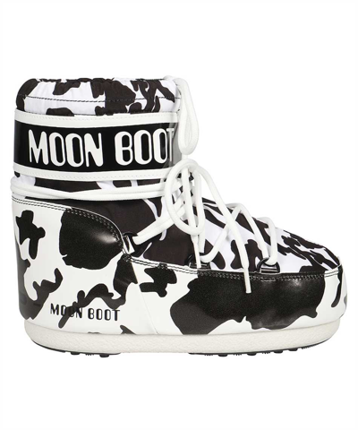 Moon Boot Mars Cow Printed Boots In Black