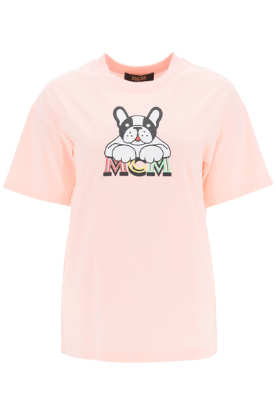Mcm Dog T-shirt In Pink