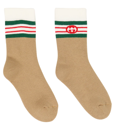 Gucci Beige Interlocking G Socks