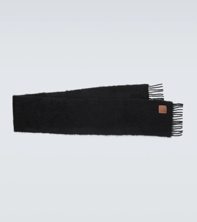 Loewe Mohair And Wool Scarf In Black