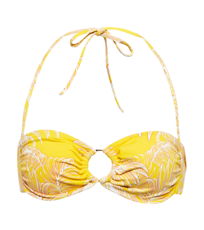 Melissa Odabash Evita Bandeau Bikini Top In Tropical Yellow