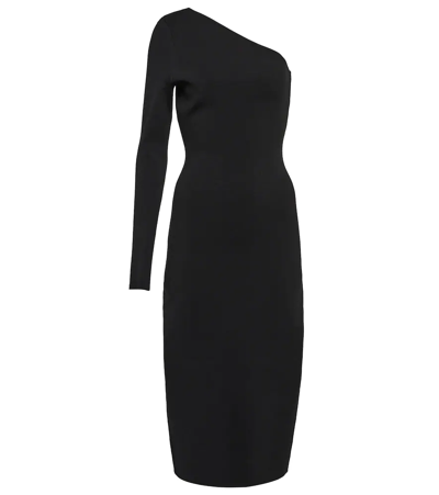 Victoria Beckham Body Compact Viscose Midi Dress In Black