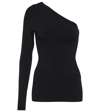 Victoria Beckham One-shoulder Stretch-knit Top In Black