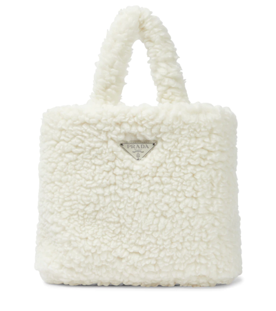 Prada Small Teddy Tote In Naturale