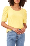 Vince Camuto Eyelet Sleeve Knit Top In Sunburst Yellow