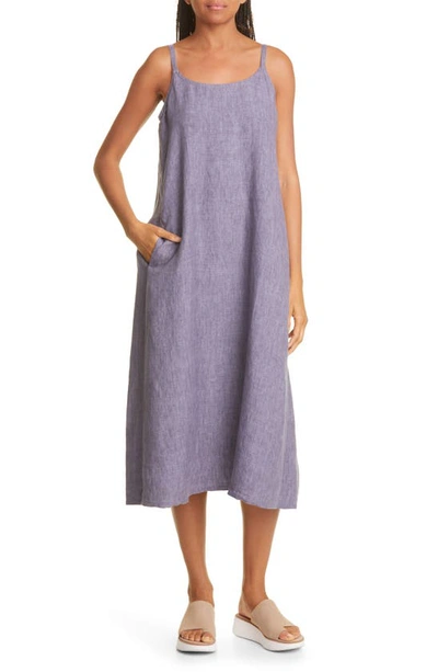 Eileen Fisher Missy Delave Washed Organic Linen Cami Dress In Misty Lilac |  ModeSens