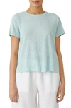 Eileen Fisher Organic Linen Crewneck T-shirt In Clear Water