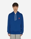 Comme Des Garçons Play Heart Patch Hooded Sweatshirt In Blue