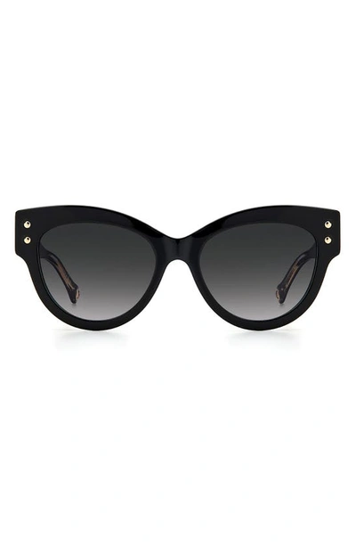 Carolina Herrera Two-tone Polka-dot Acetate Cat-eye Sunglasses In Black / Grey Shaded