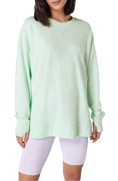 Sweaty Betty After Class Split Sweatshirt In Spring Green