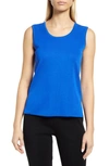 Ming Wang Mid-length Scoop Neck Knit Tank In Dazzling Blue