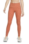 Nike Women's One High-waisted Printed Leggings In Orange