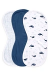 Nordstrom Assorted 3-pack Cotton Burp Cloths In Whale Pack