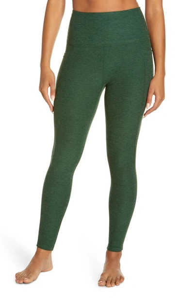 Beyond Yoga Beyond Space Dye High Waist Pocket Leggings In Vetiver Green-pine