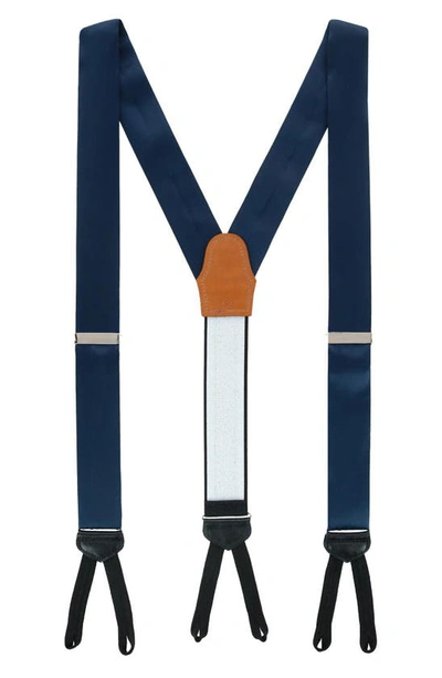 Trafalgar Sutton Silk Suspenders In Navy