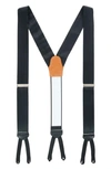 Trafalgar Sutton Solid Color Silk Brace And Necktie Combo In Black