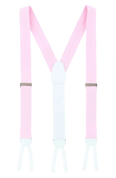 Trafalgar Louisville Chambray Formal Brace Suspenders In Pink