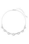 Marchesa Dream Jewels Frontal Necklace In Rhodium/ Crystal
