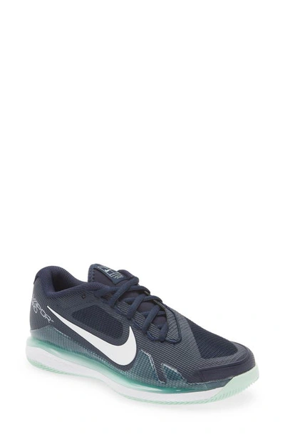Nike Women's Court Air Zoom Vapor Pro Hard Court Tennis Shoes In Obsidian/ White-mint Foam