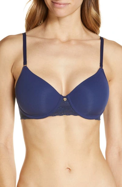 Natori Bliss Perfection Contour Underwire Soft Stretch Padded T-shirt Everyday Bra (36g) Women's In Evening Sky