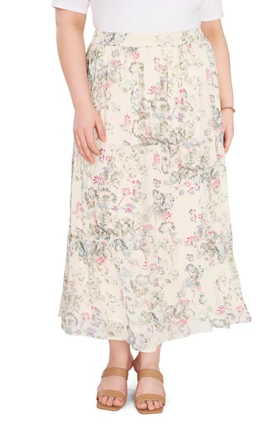Vince Camuto Breezy Dandelion Tiered Ruffle Skirt In New Ivory