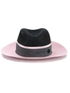 MAISON MICHEL Charcoal Pink Two Tone Henrietta Fedora Hat,1002020006HENRIETTA11530434