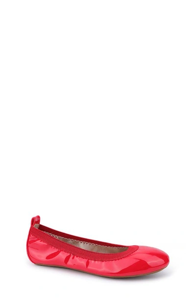 Yosi Samra Girl's Miss Samara Ballerina Flats, Toddler/kids In Red