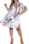 Kiyonna Florence Flutter Sleeve Dress In Vibrant Bouquet
