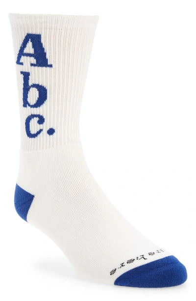 Advisory Board Crystals Abc. 123. Logo Crew Socks In Selenite/ Sapphire