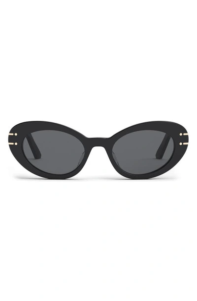 Dior Signature 51mm Cat Eye Sunglasses In Black/gray