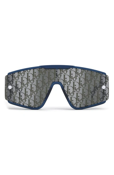 Dior Xtrem 145mm Shield Sunglasses In Blue/brown Solid