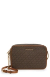 Michael Michael Kors 'large Jet Set' East/west Saffiano Crossbody Bag In Brown