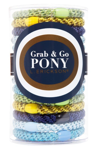 L Erickson Grab & Go 15-pack Braided Ponytail Holders In Grasshopper