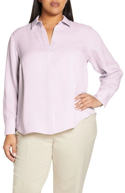 Lafayette 148 Scottie Silk Button-down Blouse In Aster