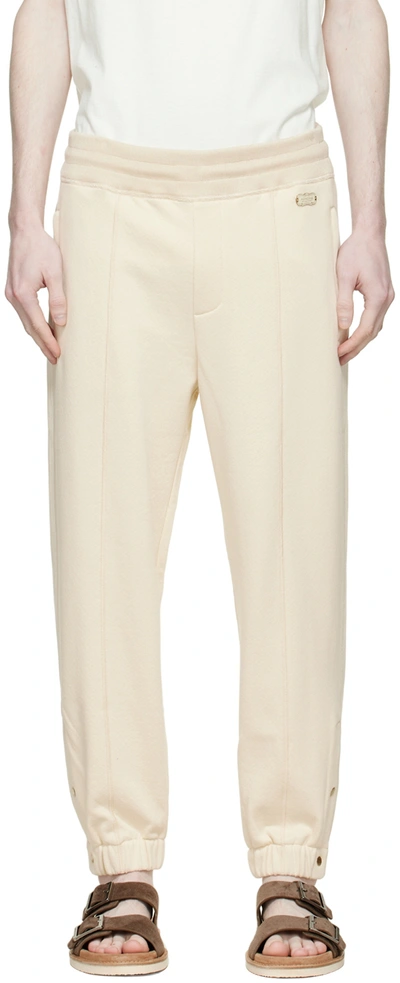 Agnona Beige Cotton Lounge Pants In N09 Butter