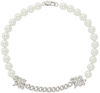 MISBHV WHITE & SILVER PEARL CHAIN NECKLACE