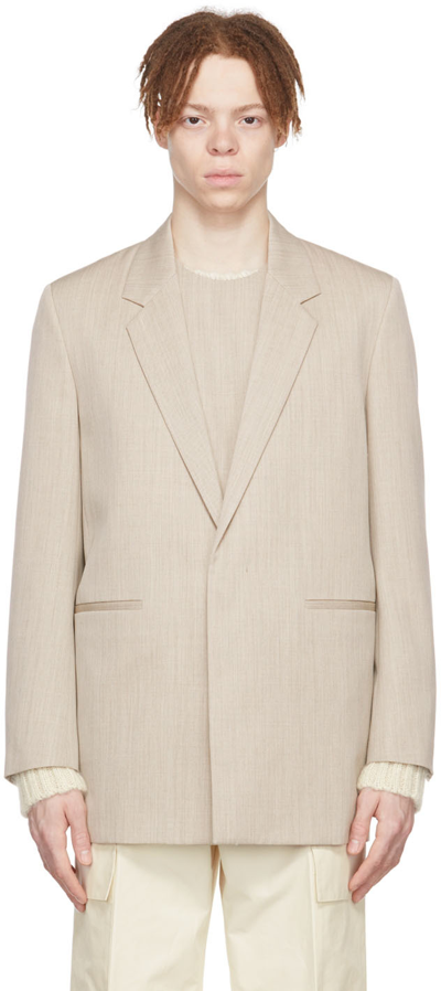 Jil Sander Ssense Exclusive Beige Wool Blazer In 252 Dk Beige