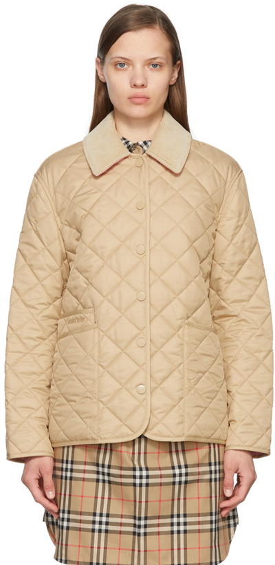 Burberry Beige Polyester Jacket In Soft Fawn