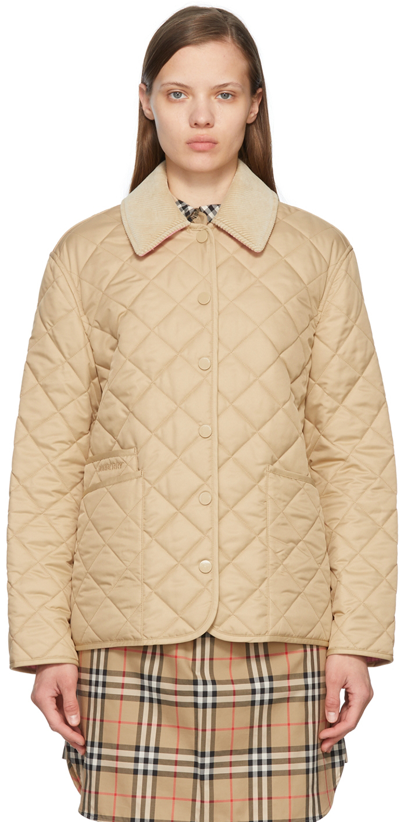 Burberry Beige Polyester Jacket In Multi