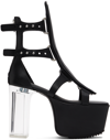 RICK OWENS BLACK ANKLE-HIGH SPARTANS HEELS