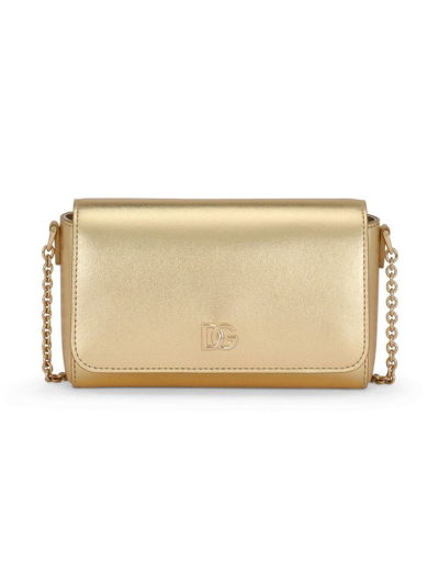 Dolce & Gabbana Kids' Dg Logo-plaque Shoulder Bag In Gold