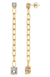 Crislu Cubic Zirconia Chain Drop Earrings In Gold