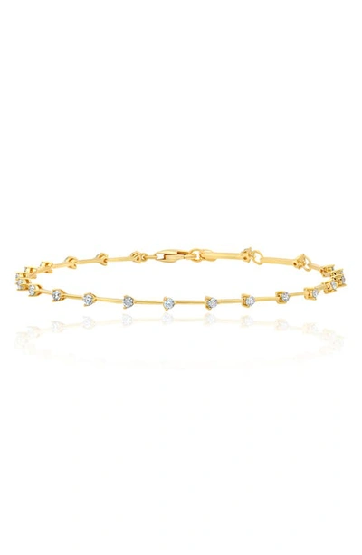 Crislu Cubic Zirconia Station Bracelet In Gold