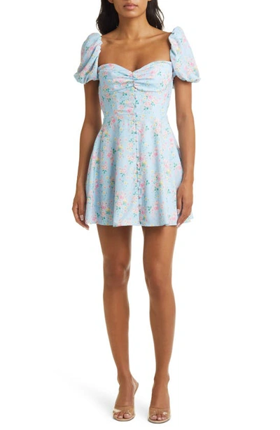 House Of Cb Aria Mini Sundress In Blue